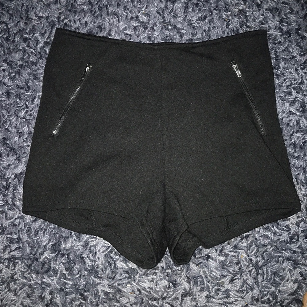 High waisted black shorts